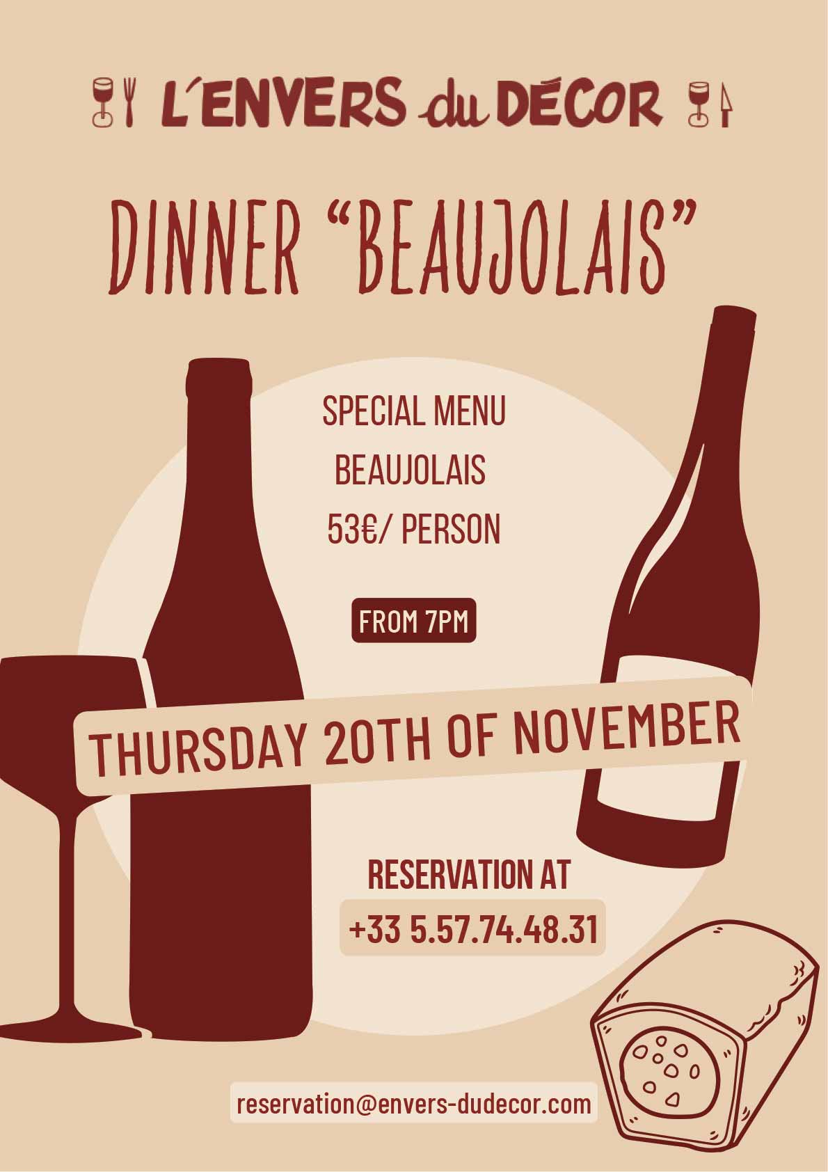 dinner beaujolais envers du decor